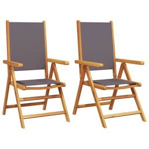 vidaXL Klappst&uuml;hle 2 Stk. Anthrazit Massivholz Akazie und Stoff