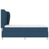 vidaXL Boxspringbett mit Matratze Dunkelgrau 90x190 cm Blau Stoff