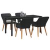 vidaXL Garten Essgruppe mit Kissen 5 pcs Schwarz Poly-Rattan