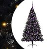 vidaXL K&uuml;nstlicher vorbeleuchteter Weihnachtsbaum Schwarz 180 cm PVC