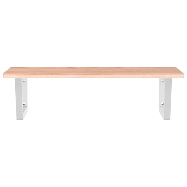 vidaXL Waschtischplatte mit Halterung Stahl und Massivholz Eiche