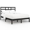vidaXL Massivholzbett Schwarz 135x190 cm