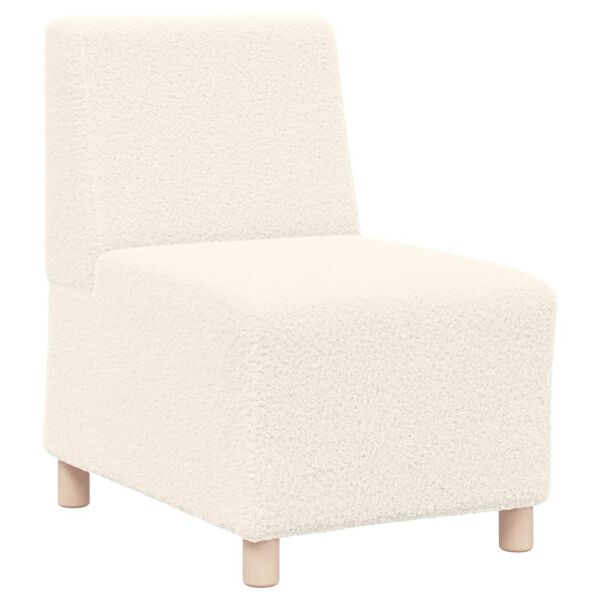 vidaXL Modulares Sofa ohne Armlehnen Creme 55 cm Gelockter Wollstoff
