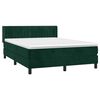 vidaXL Boxspringbett mit Matratze Dunkelgr&uuml;n 140x200 cm Samt