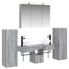 vidaXL Badezimmerm&ouml;bel-Set 6 pcs Grau Sonoma Ingenieurholz und Glas