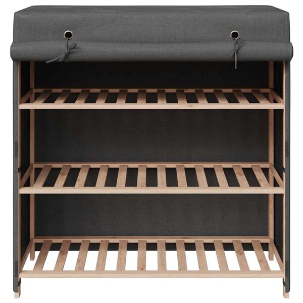 vidaXL Schuhschrank mit Abdeckung Grau 79 x 40 x 80 cm Stoff