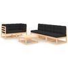 vidaXL 6-tlg. Garten-Lounge-Set mit Kissen Massivholz Kiefer