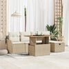 vidaXL Garten-Sofa-Set 6 pcs Beige Poly-Rattan