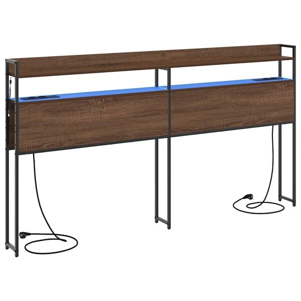 vidaXL Aufbewahrungskopfteil Braun Eichen-Optik 180 cm Holzwerkstoff