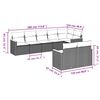 vidaXL 8-tlg. Garten-Sofagarnitur mit Kissen Schwarz Poly Rattan