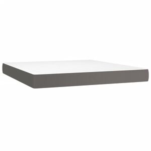 vidaXL Taschenfederkernmatratze Mittel Grau 160x200x20 cm Kunstleder