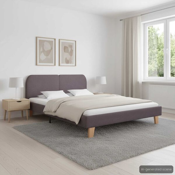vidaXL Bettgestell Taupe Stoff 180x200 cm