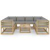 vidaXL 9-tlg. Garten-Lounge-Set mit Kissen Impr&auml;gniertes Kiefernholz