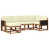 vidaXL Outdoor-Sofagarnitur 6 pcs Natur und Creme Massivholz Akazie