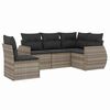 vidaXL 5-tlg. Garten-Sofagarnitur mit Kissen Hellgrau Poly Rattan