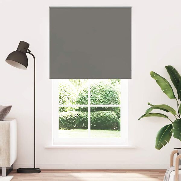 vidaXL Verdunkelungsrollo Grau 125x230cm Stoffbreite 121,6cm Polyester