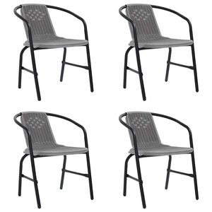 vidaXL Gartenst&uuml;hle 4 Stk. Kunststoff Rattan-Optik und Stahl 110 kg