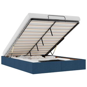 vidaXL Ottoman-Bett ohne Matratze Blau 140x190 cm Stoff