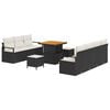 vidaXL Gartensofa-set 10 stk. Schwarz Poly-Rattan
