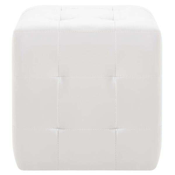 vidaXL Pouf 2 Stk. Weiß 30x30x30 cm Kunstleder