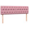 vidaXL Boxspringbett mit Matratze Rosa 140x210 cm Samt
