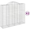 vidaXL Gabionen mit Hochbogen 2 Stk. 200x50x160/180cm Verzinktes Eisen
