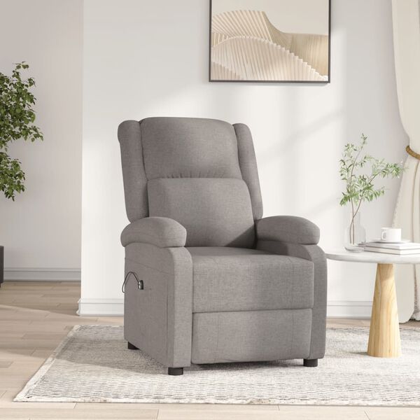 vidaXL Relaxsessel Elektrisch Taupe Stoff