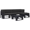 vidaXL 4-tlg. Paletten-Lounge-Set Schwarz Impr&auml;gniertes Kiefernholz