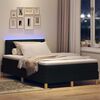 vidaXL LED Boxspringbett mit Matratze Schwarz 120 x 200 cm Stoff