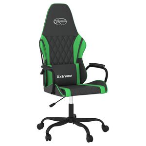 vidaXL Gaming-Stuhl mit Massagefunktion Schwarz und Gr&uuml;n Kunstleder