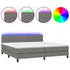 vidaXL Boxspringbett mit Matratze & LED Dunkelgrau 200x200 cm Stoff