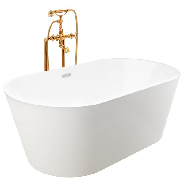 vidaXL Freistehende Badewanne und Wasserhahn 220 L 99,5 cm Golden