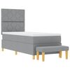 vidaXL Boxspringbett mit Matratze Hellgrau 80 x 200 cm Stoff