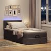 vidaXL Ottoman-Bett mit Matratze & LEDs Dunkelbraun 90x190 cm Stoff