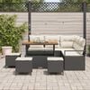 vidaXL Garten-Sofa-Set mit Kissen 9 pcs Schwarz Poly Rattan