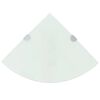 vidaXL Eckablage mit Verchromten Halterungen Glas Wei&szlig; 35x35 cm