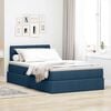 vidaXL Bett mit Stauraum und LED mit Matratze Blau 120 x 200 cm Stoff