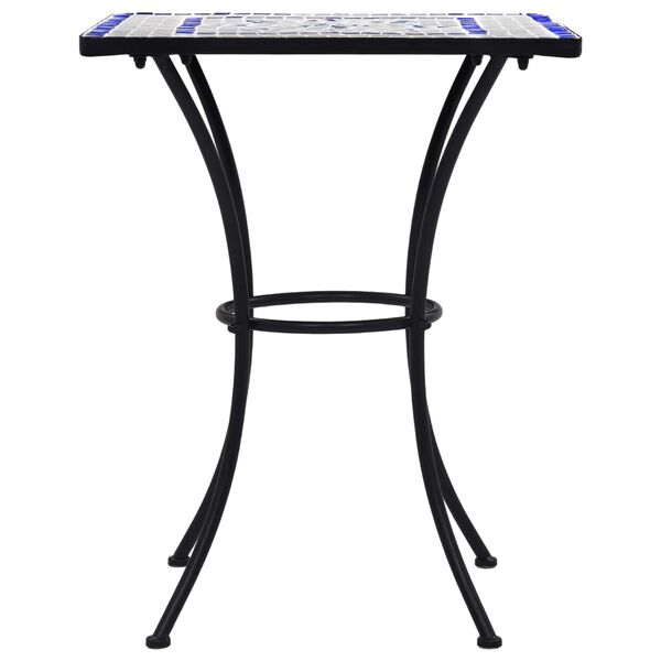 vidaXL Mosaik-Bistrotisch Blau und Weiß 60 cm Keramik