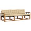 vidaXL Outdoor-Sofagarnitur 3 stk. Natur und Beige
