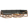 vidaXL Outdoor-Sofagarnitur mit Kissen 7 pcs Natur und Anthrazit