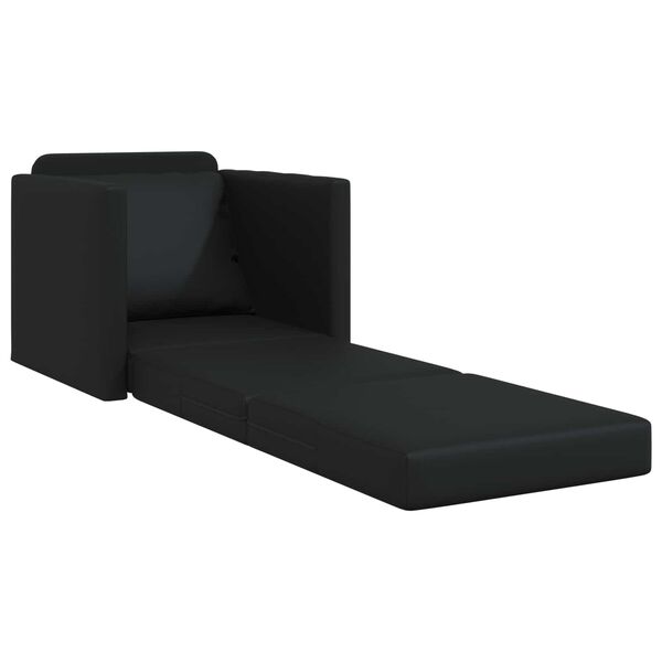 vidaXL Schlafsofa 60cm Schwarz Kunstleder