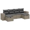 vidaXL 6-tlg. Garten-Sofagarnitur mit Kissen Hellgrau Poly Rattan