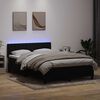 vidaXL Boxspringbett mit Matratze & LED Schwarz 140x220 cm Samt