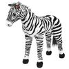 vidaXL Pl&uuml;schtier Zebra Stehend Pl&uuml;sch Schwarz und Wei&szlig; XXL