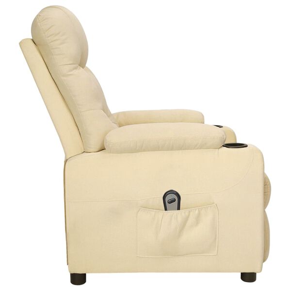 vidaXL Relaxsessel Elektrisch Creme Stoff