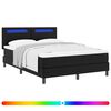 vidaXL Boxspringbett mit Matratze Schwarz 140 x 190 cm Kunstleder