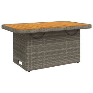 vidaXL Gartentisch Grau 90x55x71 cm Poly Rattan und Akazienholz
