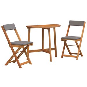 vidaXL Bistrogarnitur mit Kissen 3 pcs &Ouml;l-Natur Massivholz Akazie