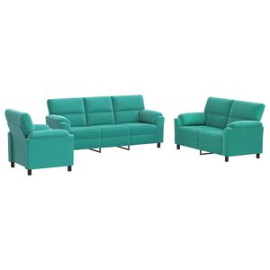 vidaXL Sofa-Set 3 pcs T&uuml;rkis Samt