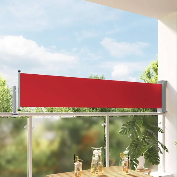 vidaXL Ausziehbare Seitenmarkise 60&times;300 cm Rot